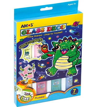 Farby witrażowe AMOS Fluo GD22P07R 22ml x 7 kolorów