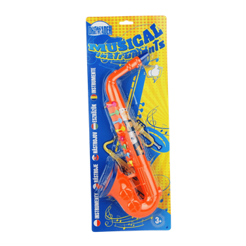 Zabawka saksofon na blistrze dla dzieci edukacyjny instrument muzyczny