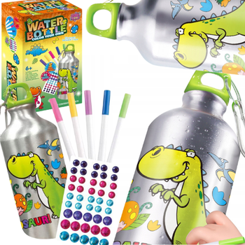 Zestaw Kreatywny Butelka Na Wodę Do Malowania Dino Diamentowa Wyklejanka 5D