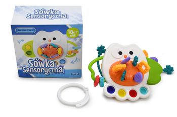 ZABAWKA SENSORYCZNA SOWA E-EDU POP IT ZAWIESZKA DO WÓZKA ZABAWKA GRZECHOTKA
