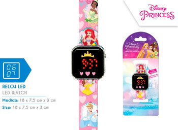 Zegarek LED z kalendarzem Disney Princess PN4463