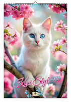 Kalendarz 2026 ścienny Koci styl A3 V5