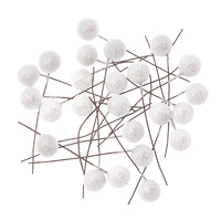 OWOCE OSTROKRZEWU 1,2 CM - BIAŁE BROKAT, 24 SZT.