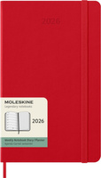 Kalendarz 2026 12M Moleskine L twarda oprawa tygodniowy Scarlet Red 13x21cm