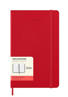 Kalendarz 2026 12M Moleskine L twarda oprawa dzienny Scarlet Red 13x21cm