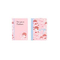 Paczka zeszyt A4 48k.kratka Pink Mushrooms mix pakiet 5 sztuk