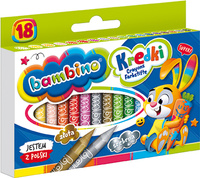 Kredki BAMBINO 18 kolorów +temperówka ZWIERZAKI UCZNIAKI do szkoły wyprawka