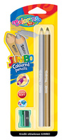 Colorino kids kredki ołówkowe okrągłe jumbo 2 szt srebrna złota temperówka