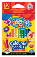 Kredki trójkątne krótkie dla małych dzieci 12 kolorów colorino kids