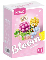 Klocki KOCO sukulenty w różowej donicy 249 elementów