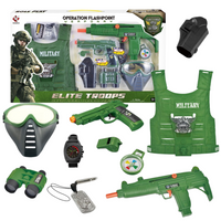 DUŻY ZESTAW WOJSKOWY KAMIZELKA BROŃ KARABIN LORNETKA KOMPAS MASKA ZEGAREK