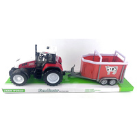 TRAKTOR Z PRZYCZEPĄ NA ZWIERZĘTA ZABAWKA ROLNICZA DLA DZIECI FARMA POJAZD