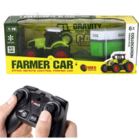 TRAKTOR ZDALNIE STEROWANY Z PRZYCZEPĄ DUŻY CIĄGNIK ROLNICZY ZABAWKA POJAZD