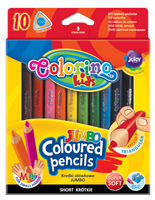 Colorino kids kredki ołówkowe trójkątne 10 kolorów jumbo 6,5cm + temperówka
