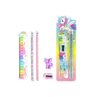 Zestaw przyborów szkolnych jednorożec kolorowy piórnik dla dzieci uczniów