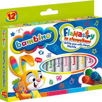 Flamastry ze stempelkami 12 kolorów ZWIERZAKI UCZNIAKI