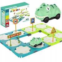 Labirynt Drogowy Dinozaur Znakami Pojazd Tor Samochodowy Prezent Dla Dzieci