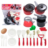 ZESTAW NACZYŃ KUCHENNYCH GARNKI SZTUĆCE AKCESORIA 23 EL. ZABAWA DZIECI