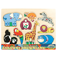 Układanka drewniana dzikie zwierzęta edukacyjna zabawka dla dzieci