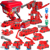 KLOCKI MAGNETYCZNE ZESTAW POJAZDY STRAŻ ROBOT TRANSFORMUJĄCY DUŻY AUTKA XXL