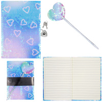 PAMIĘTNIK NOTES CEKIINY SERCA W SERDUSZKA NA KLUCZYK DŁUGOPIS PREZENT