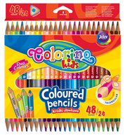 Colorino kids kredki ołówkowe trójkątne dwukolorowe 24 sztuki 48 kolorów