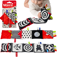 Mała Książeczka Sensoryczna Czerwona Materiałowa Mięciutka Książka 10 Stron