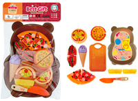 ZESTAW JEDZENIOWY NA TACY MIŚ ZESTAW KUCHENNY DLA DZIECKA PIZZA LODY NÓŻ