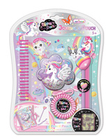 Notatnik na spirali w saszetce z akcesoriami Jednorożec