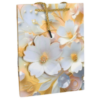 Torba prezentowa mała elegancka ozdobna wzór kwiaty na święta i okazje