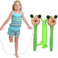 SKAKANKA SZNURKOWA DREWNIANE UCHWYTY  DLA DZIECI 