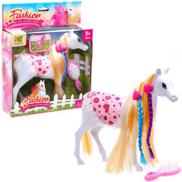 Koń z akcesoriami zestaw dla dzieci zabawka edukacyjna interaktywna