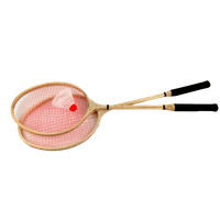 ZESTAW DO BADMINTONA DREWNIANY DWIE RAKIETY LOTKA DO GRY W BADMINTONA