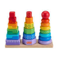 Fisher-Price. Drewniane piramidki Sorter kształtów Fisher- Price