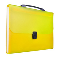 Teczka A4 PP harmonijkowa z rączką żółta