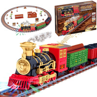 Kolejka lokomotywa dymiąca 268cm zestaw 134 elementy zabawka dzieci