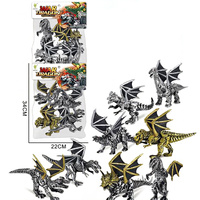 Dinozaury Smoki Zestaw Edukacyjny Srebrne Złote 8 Sztuk dla Dzieci