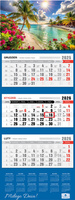 Kalendarz 2026 trójdzielny premium z wypukłą główką Tropik KT2 V86