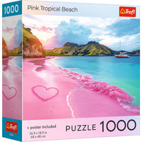 Puzzle 1000 USA Collection: Pink Tropical Beach