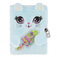 Pamiętnik A5 pluszowy na kłódkę Słodki Kotek