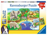 Puzzle 2x12 Zwięta w zoo Ravensburger