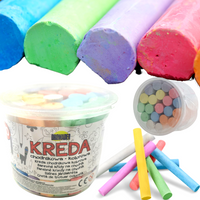 Kreda chodnikowa szkolna kolorowa bezpyłowa gruba zestaw 20 sztuk