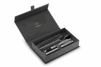 Zestaw Długopis i Pióro wieczne Parker IM Srebrny CT w pudełku z etui