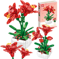 Zestaw Klocki Kwiaty Konstrukcyjne Lilie Doniczka Ozdoba 548 Elementów