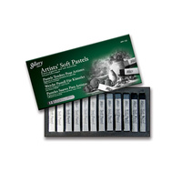 Pastele suche MUNGYO Gallery Artists szarości 12 sztuk