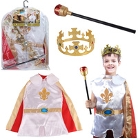 Strój Króla Dla Dzieci Berło Korona Przebranie Karnawał Prezent