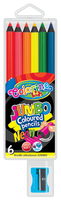 Colorino kids kredki ołówkowe okrągłe jumbo 6 kolorów neonowe temperówka