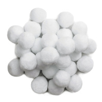 POMPONY POLIESTROWE 5 CM BIAŁE, 30 SZT.