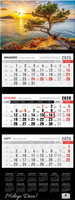 Kalendarz 2026 trójdzielny premium z wypukłą główką Zachód słońca KT2 V96