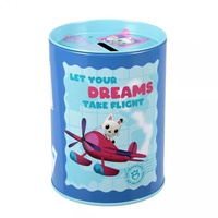 Skarbonka metalowa okrągła Koci Domek Gabby